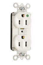 PlugTail® Heavy Duty Compact Design Hospital-Grade Duplex Receptacle, White