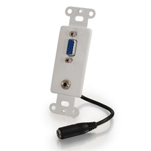 VGA and 3.5mm Audio Pass Through Wall Plate - White VGA and 3.5mm Audio Pass Through Wall Plate - White