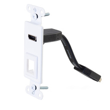 HDMI Pass Through Decorative Wall Plate with One Keystone - White HDMI Pass Through Decorative Wall Plate with One Keystone - White