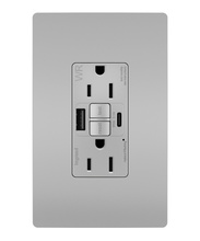 radiant® Weather-Resistant GFCI USB Outlet with SafeLock® Protection, Type A/C, 15A, Tamper-Resistant, Gray radiant® Weather-Resistant GFCI USB Outlet with SafeLock® Protection, Type A/C, 15A, Tamper-Resistant, Gray