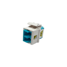 1-LC (2 fibers) fiber Keystone module, Aqua adapater, Fog White Housing 1-LC (2 fibers) fiber Keystone module, Aqua adapater, Fog White Housing