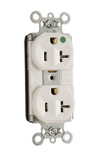 PlugTail® 20A 125V Heavy Duty Hospital-Grade Compact Duplex Receptacle, White