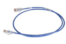 28awg Reduced diameter C6A/10G channel cord Blue 7FT 28awg Reduced diameter C6A/10G channel cord Blue 7FT