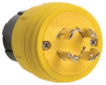 Turnlok® 28W09 Watertight, Non-Grounding, NEMA 4X/6P Locking Plug,Yellow Turnlok® 28W09 Watertight, Non-Grounding, NEMA 4X/6P Locking Plug,Yellow