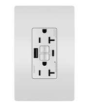radiant® GFCI USB Outlet with SafeLock® Protection, Type A/C, 20A, Tamper-Resistant, White radiant® GFCI USB Outlet with SafeLock® Protection, Type A/C, 20A, Tamper-Resistant, White