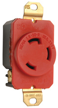 30A NEMA L630 Single Receptacle, Red 30A NEMA L630 Single Receptacle, Red