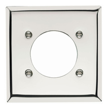 2-Gang Chrome Wall Plate, 1 Power Outlet Receptacle Opening