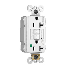 PlugTail® Hospital Grade Tamper-Resistant Weather-Resistant 20A Duplex Self-Test GFCI Receptacles with SafeLock® Protection, White