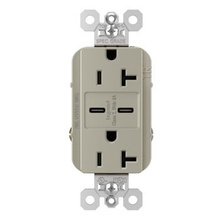 15W Spec Grade  USB Outlet, Type C, 20A, Tamper-Resistant, Nickel 15W Spec Grade  USB Outlet, Type C, 20A, Tamper-Resistant, Nickel