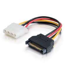 6in 15-pin Serial ATA Male to LP4 Female Power Cable 6in 15-pin Serial ATA Male to LP4 Female Power Cable