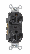 20A 250V Heavy Duty Spec-Grade Duplex Receptacle, Back and Side Wire, Black