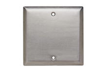 2-Gang 302/304 Stainless Steel Wall Plate, Blank