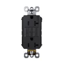 PlugTail® Specification Grade Tamper-Resistant 20A Duplex Self- Test Feed-Through GFCI Receptacles with SafeLock® Protection, Black