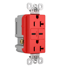 Discontinued - Discontinued - 20A 125V Duplex Tamper Resistant Receptacle Dual USB-C 3.1A Red