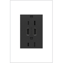 adorne® 3.1A Dual USB Outlet Module, Type A, Plus-Size, Graphite