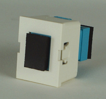 TracJack Module, 1-SC Simplex Multimode, Aqua adapter, Fog White