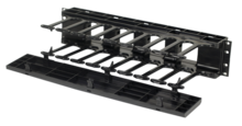 Horizontal Cable Manager, Single Sided, 2 rack unit, Black Horizontal Cable Manager, Single Sided, 2 rack unit, Black