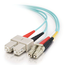 Discontinued - 32.8ft (10m) LC-SC 10Gb 50/125 OM3 Duplex Multimode Fiber Optic Cable (TAA Compliant) - Aqua