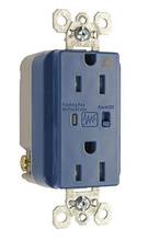 Discontinued - Tamper-Resistant Isolated Ground Surge Protective Duplex Receptacle, Blue