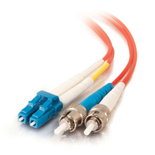 9.8ft (3m) LC-ST 9/125 OS2 Duplex Single-Mode Fiber Optic Cable - Plenum CMP-Rated - Red 9.8ft (3m) LC-ST 9/125 OS2 Duplex Single-Mode Fiber Optic Cable - Plenum CMP-Rated - Red