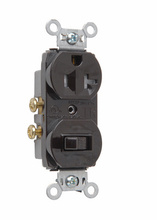 20A, 120/125V Combination Single-Pole Switch and Tamper-Resistant Single Receptacle, Brown