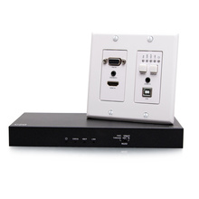 HDMI® HDBaseT + VGA, 3.5mm, and USB-B to A over Cat Extender Wall Plate Transmitter to Box Receiver - 4K 60Hz HDMI® HDBaseT + VGA, 3.5mm, and USB-B to A over Cat Extender Wall Plate Transmitter to Box Receiver - 4K 60Hz