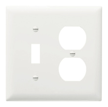 TradeMaster® 2-Gang Nylon Wall Plate, 1 Toggle Switch Opening, 1 Duplex Receptacle Opening, White TradeMaster® 2-Gang Nylon Wall Plate, 1 Toggle Switch Opening, 1 Duplex Receptacle Opening, White