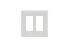Junior Jumbo 2-Gang Thermoset Wall Plate, 2 Decorator Openings, White