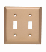 Discontinued - Discontinued - Toggle Switch Openings, Two Gang, Brushed Bronze
