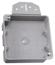Shallow 4-in Square Box with Threaded Mounting Holes Shallow 4-in Square Box with Threaded Mounting Holes