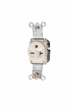 20A 250V Heavy Duty Spec-Grade Single Receptacle, Back and Side Wire, Light Almond