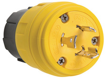 Turnlok® Watertight Locking Plug, 20A 125V, NEMA 4X/6P Rated, NEMA L5-20P Config, Yellow Turnlok® Watertight Locking Plug, 20A 125V, NEMA 4X/6P Rated, NEMA L5-20P Config, Yellow