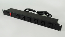 Rack Mount 120V/15A/6 front 90 degree O/L /lighted switch/6' cord