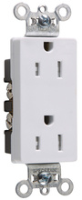 15A 125V Spec-Grade Tamper-Resistant Decorator Duplex Receptacle, Back and Side Wire, White 15A 125V Spec-Grade Tamper-Resistant Decorator Duplex Receptacle, Back and Side Wire, White