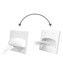 Single Gang Hinged Bullnose Wall Plate, White