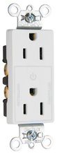 Decorator 15A Half-Controlled Plug Load Duplex Receptacle, White Decorator 15A Half-Controlled Plug Load Duplex Receptacle, White