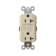 20A 125V Plug Load Dual Controlled Tamper-Resistant Self-Test GFCI Receptacles with SafeLock® Protection, Light Almond