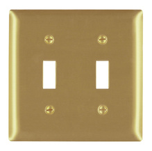 Discontinued - Discontinued - Toggle Switch Openings, Two Gang, Brass