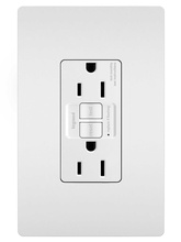 radiant® 15A Duplex Self-Test GFCI Receptacles with SafeLock® Protection, White, 100-Pack