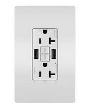 radiant® GFCI USB Outlet with SafeLock® Protection, Type A, 20A, Tamper-Resistant, White radiant® GFCI USB Outlet with SafeLock® Protection, Type A, 20A, Tamper-Resistant, White