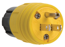 15A, 125V Watertight Straight Blade Plug, Yellow 15A, 125V Watertight Straight Blade Plug, Yellow