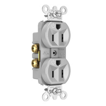 Hard-Use Spec Grade Plug Load Controllable Receptacle, 15A, 125V,Gray