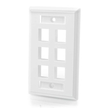 Six Port Keystone Single Gang Wall Plate - White Six Port Keystone Single Gang Wall Plate - White