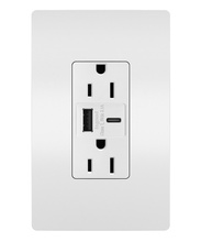 radiant® 3.1A USB Outlet, Type A/C, 15A, Tamper-Resistant, White radiant® 3.1A USB Outlet, Type A/C, 15A, Tamper-Resistant, White