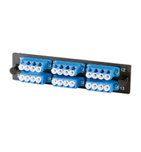 Q-Series OFP Adapter Panel, 6-LC Quad , 24 fiber, single-mode Blue adapters, OS2 Q-Series OFP Adapter Panel, 6-LC Quad , 24 fiber, single-mode Blue adapters, OS2