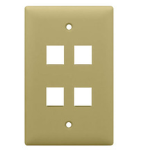 1-Gang, 4-Port Wall Plate, Ivory 1-Gang, 4-Port Wall Plate, Ivory