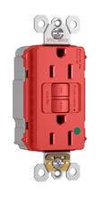 PlugTail® Hospital Grade 15A Duplex Self-Test GFCI Receptacles with SafeLock® Protection, Red PlugTail® Hospital Grade 15A Duplex Self-Test GFCI Receptacles with SafeLock® Protection, Red