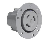 30A NEMA L830 Flanged Outlet, Gray