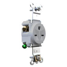 250V Weather-Resistant Tamper-Resistant Heavy Duty Spec Grade 20A Single Receptacle with Back and Side Wire Connections, Gray 250V Weather-Resistant Tamper-Resistant Heavy Duty Spec Grade 20A Single Receptacle with Back and Side Wire Connections, Gray