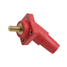 Series 16 45° 1-1/8-in Red Threaded Stud Panel Mount - Female Series 16 45° 1-1/8-in Red Threaded Stud Panel Mount - Female